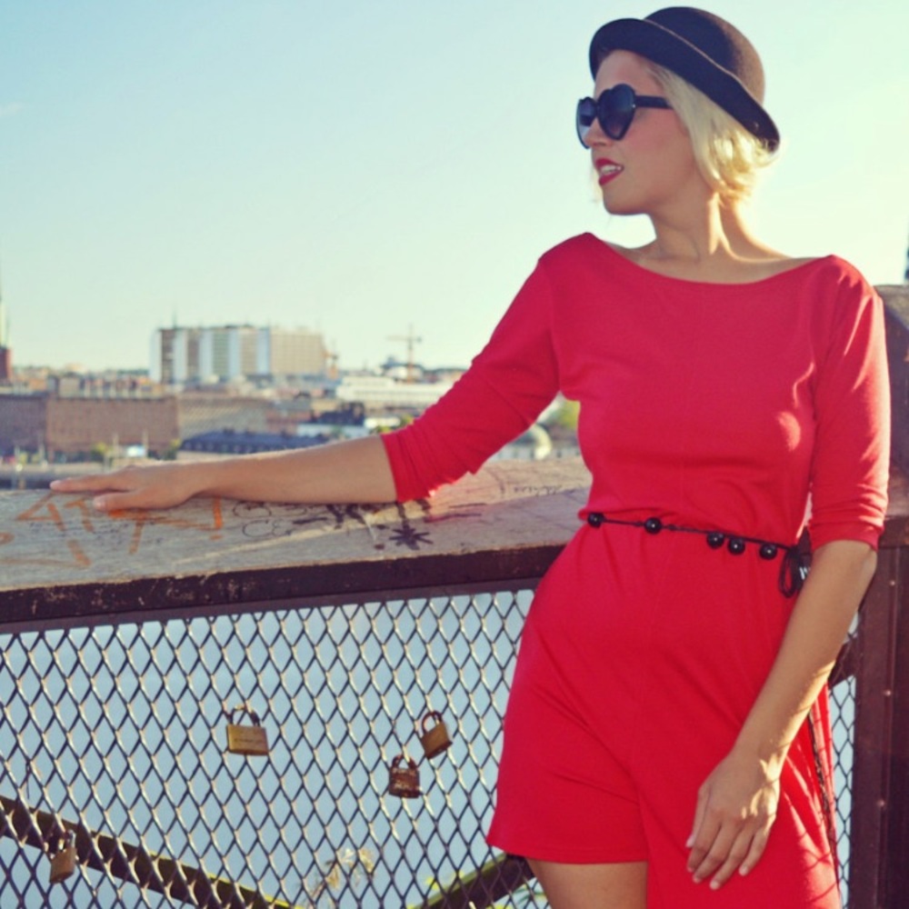 NWOT Red Backless Jumpsuit